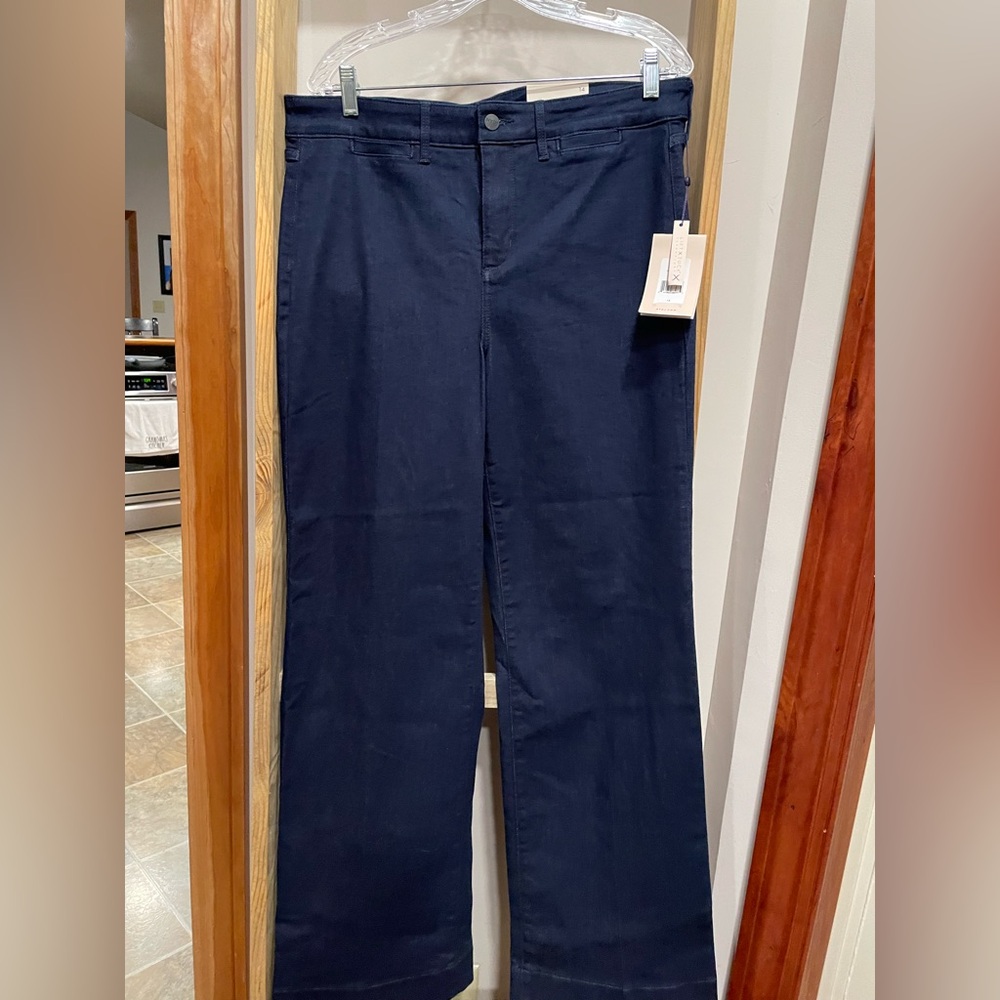 NWT NYDJ Teresa Trouser Jeans Wide Leg Rinse Size 14